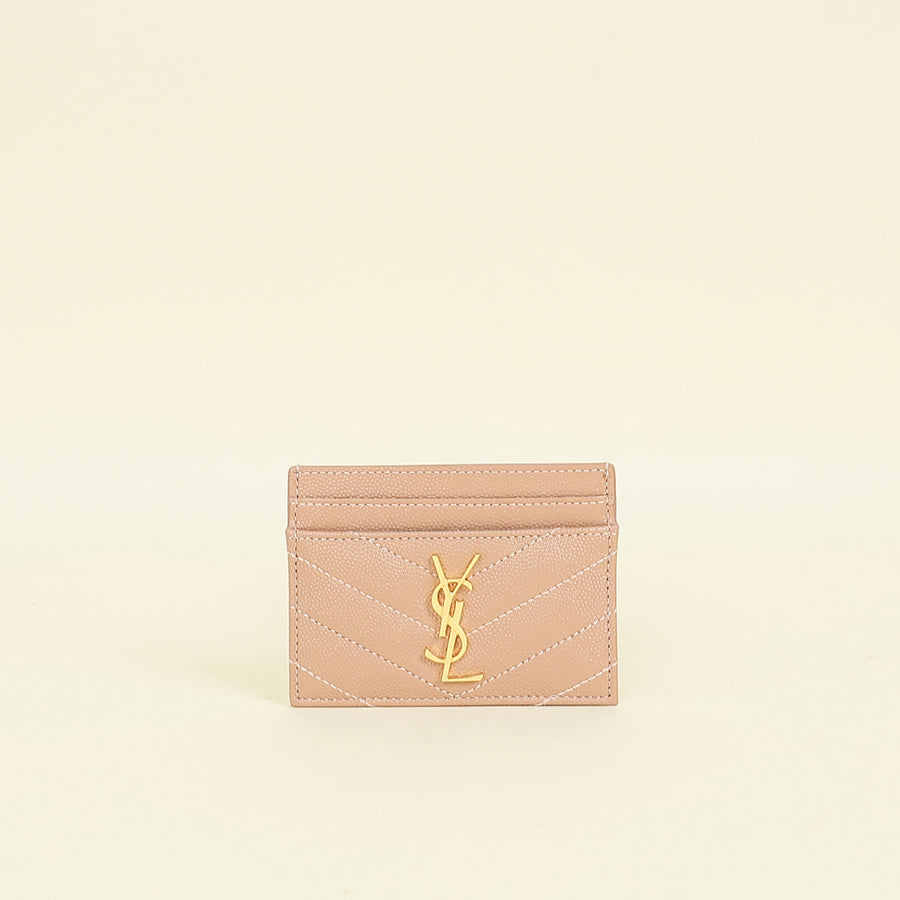 YSL Nude Cassandre Matelasse Card Holder