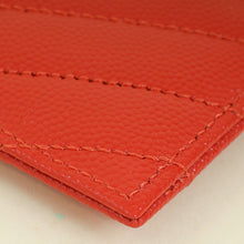 YSL Coral Red Cassandre Matelasse Card Case