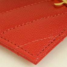 YSL Coral Red Cassandre Matelasse Card Case
