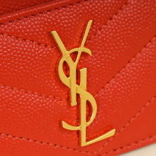 YSL Coral Red Cassandre Matelasse Card Case