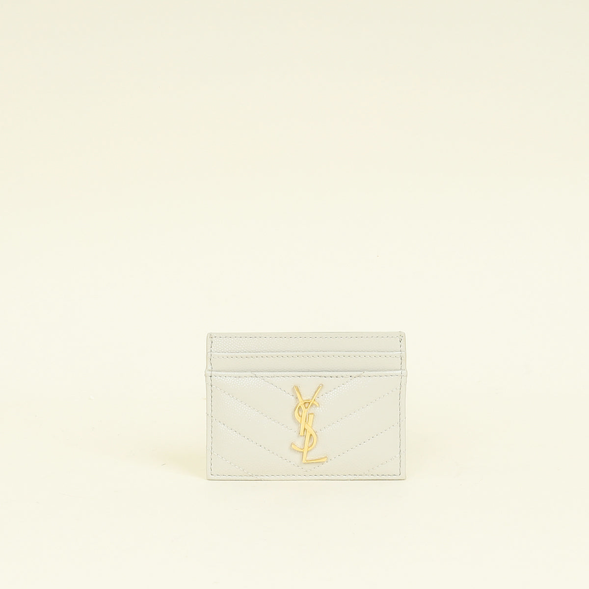 YSL Blanc Vintage Cassandre Matelasse Card Case
