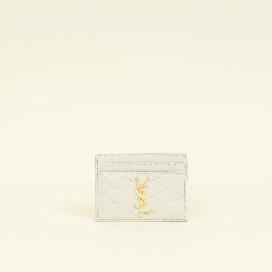 YSL Blanc Vintage Cassandre Matelasse Card Case