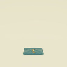 YSL Teal Cassandre Matelasse Card Holder