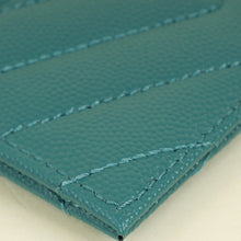 YSL Teal Cassandre Matelasse Card Holder