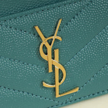YSL Teal Cassandre Matelasse Card Holder