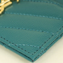 YSL Teal Cassandre Matelasse Card Holder
