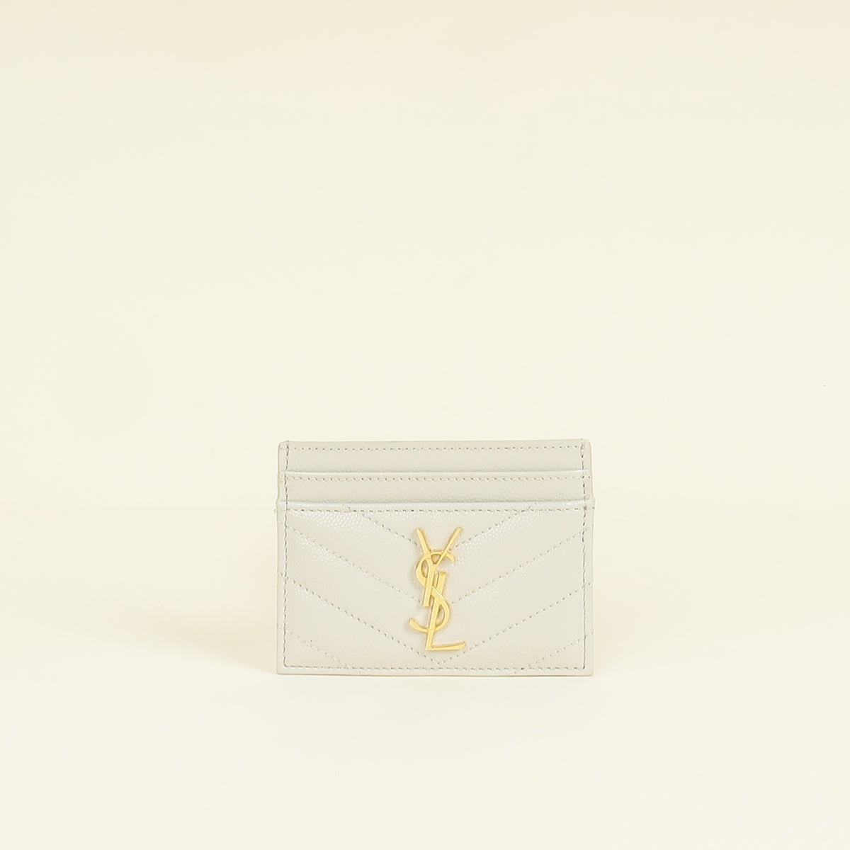YSL Blanc Vintage Cassandre Matelasse Card Holder