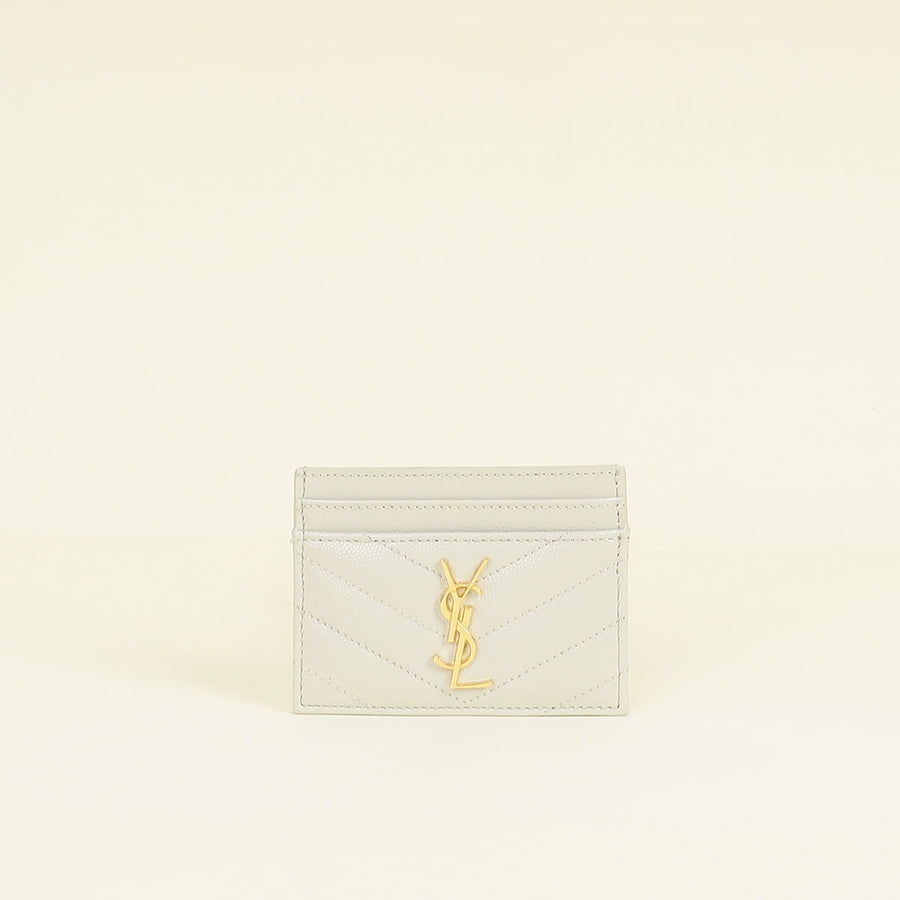 YSL Blanc Vintage Cassandre Matelasse Card Holder