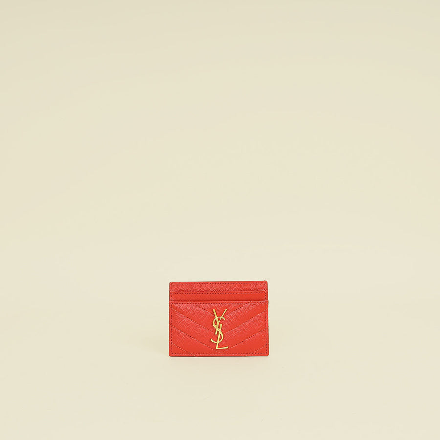 YSL Red Cassandre Card Case