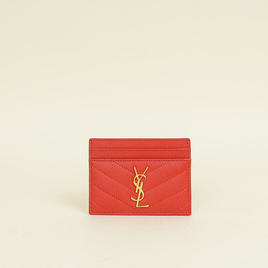 YSL Red Cassandre Card Case