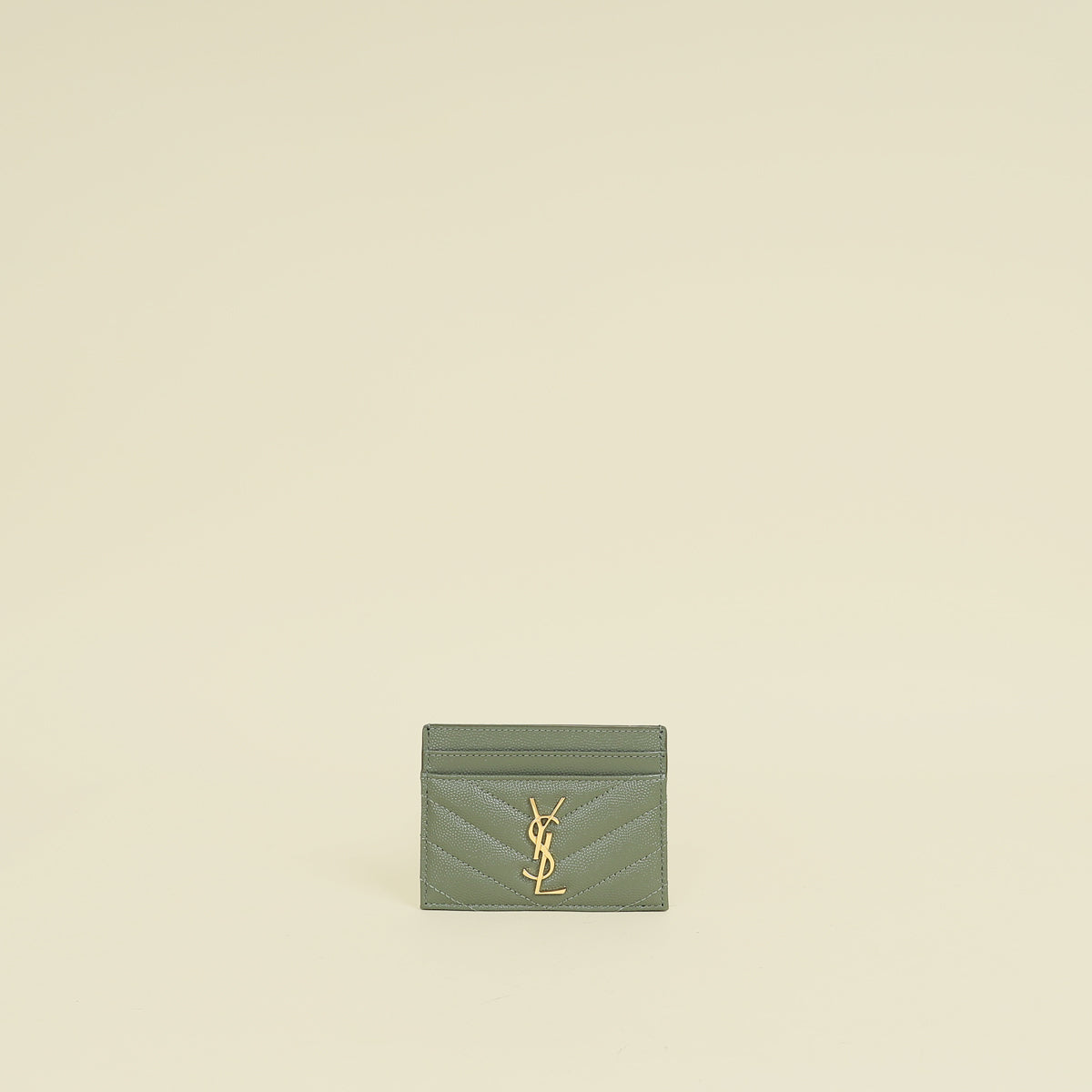 YSL Sage Green Cassandre Card Case