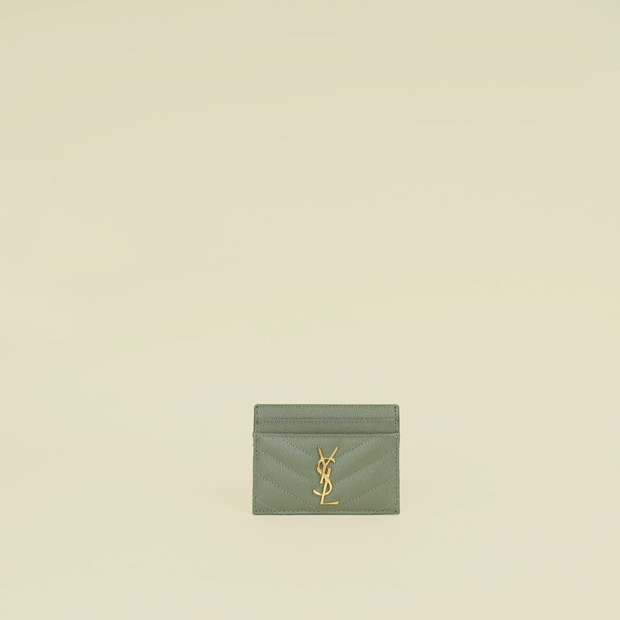 YSL Sage Green Cassandre Card Case