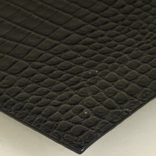 YSL Black Croco Embossed Uptown Clutch