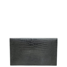 YSL Black Croco Embossed Uptown Pouch