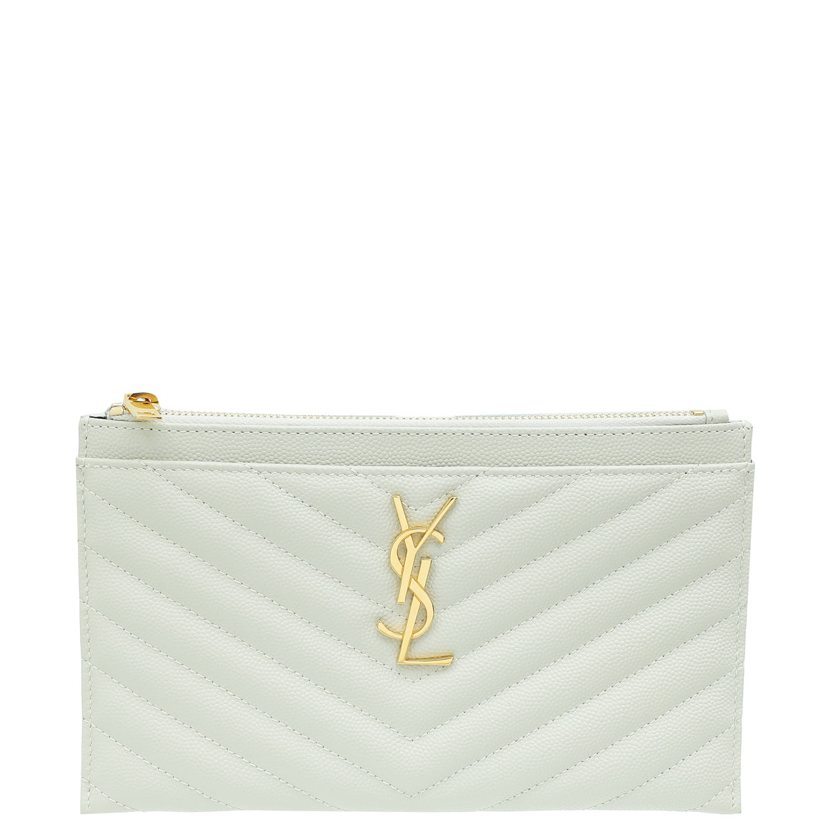 YSL Vintage Blanc Monogram Bill Pouch