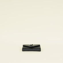YSL Black Cassandre Chevron Envelope Wallet
