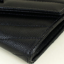 YSL Black Cassandre Chevron Envelope Wallet