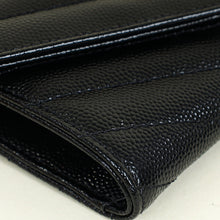 YSL Black Cassandre Chevron Envelope Wallet