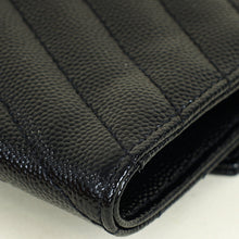 YSL Black Cassandre Chevron Envelope Wallet
