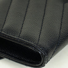 YSL Black Cassandre Chevron Envelope Wallet