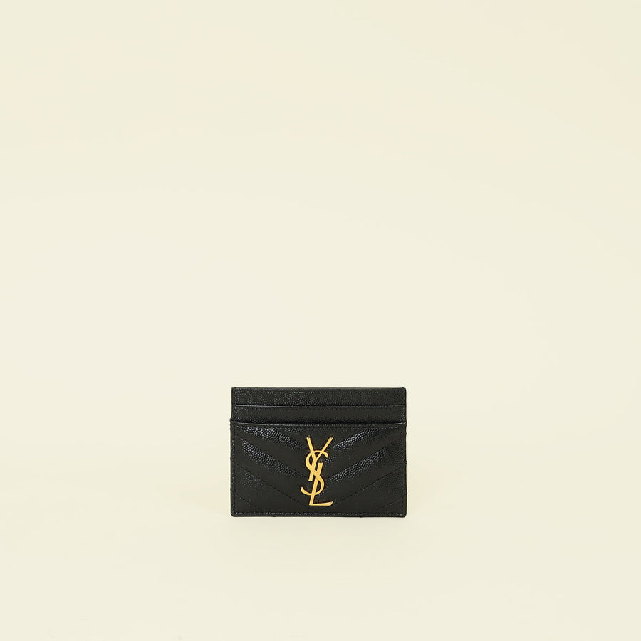 YSL Black Cassandre Matelasse Card Holder
