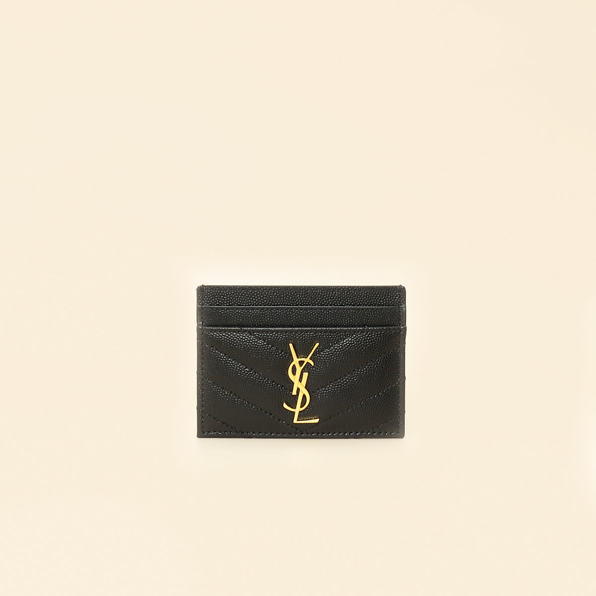 YSL Black Cassandre Matelasse Card Case