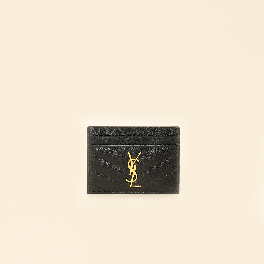 YSL Black Cassandre Matelasse Card Case