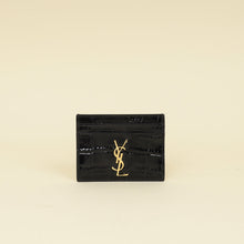 YSL Black Croco Embossed Cassandre Card Case