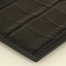 YSL Black Croco Embossed Cassandre Card Case