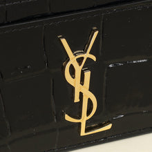 YSL Black Croco Embossed Cassandre Card Case