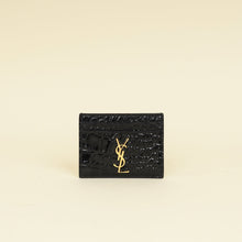 YSL Black Croco Embossed Cassandre Card Case