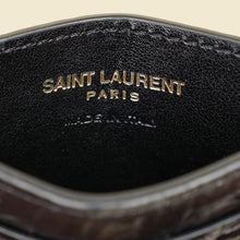 YSL Black Croco Embossed Cassandre Card Case