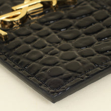 YSL Black Croco Embossed Cassandre Card Case