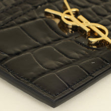 YSL Black Croco Embossed Cassandre Card Case