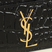 YSL Black Croco Embossed Cassandre Card Case