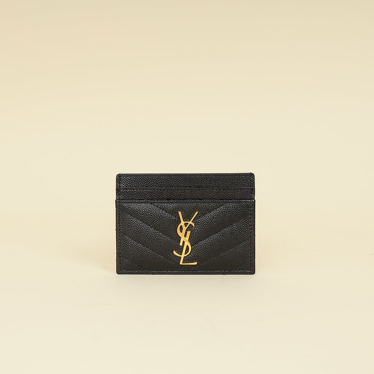 YSL Black Cassandre Matelasse Card Case