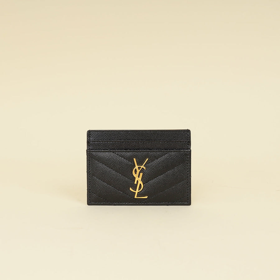 YSL Black Cassandre Matelasse Card Case