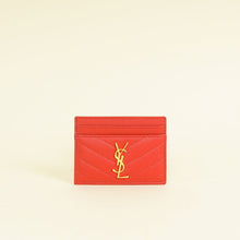 YSL Coral Red Cassandre Matelasse Card Case