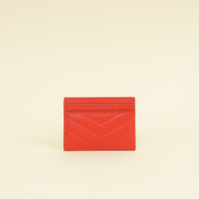 YSL Coral Red Cassandre Matelasse Card Case