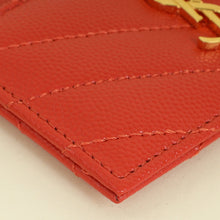 YSL Coral Red Cassandre Matelasse Card Case