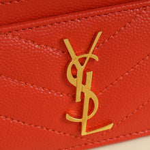 YSL Coral Red Cassandre Matelasse Card Case