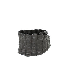 Roberto Cavalli Black Crocodile Serpent Buckle Wide Belt