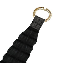 Roberto Cavalli Black Crocodile Serpent Buckle Wide Belt