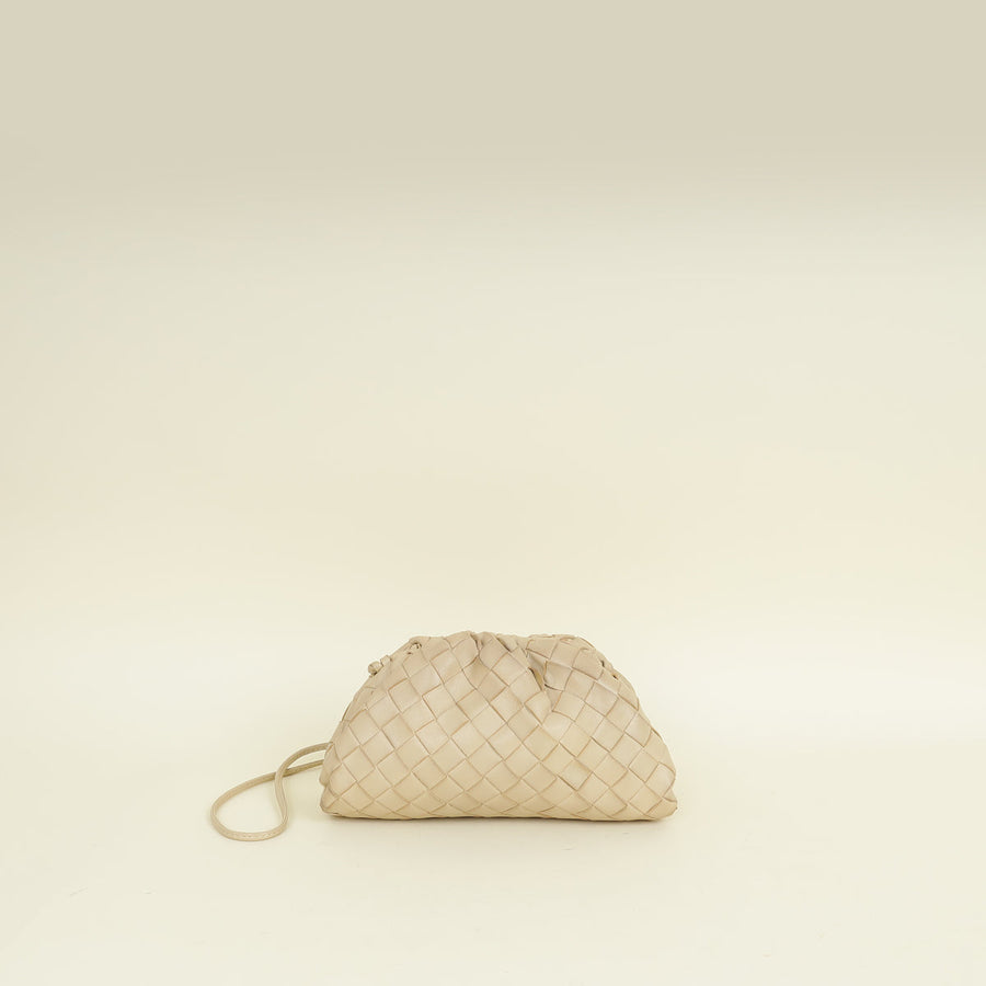 Bottega Veneta Beige Intrecciato Mini Pouch Bag
