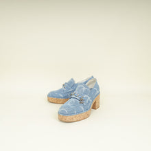 Chanel Blue CC Chain Denim Platform Pump 37.5