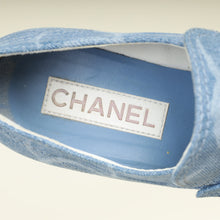 Chanel Blue CC Chain Denim Platform Pump 37.5