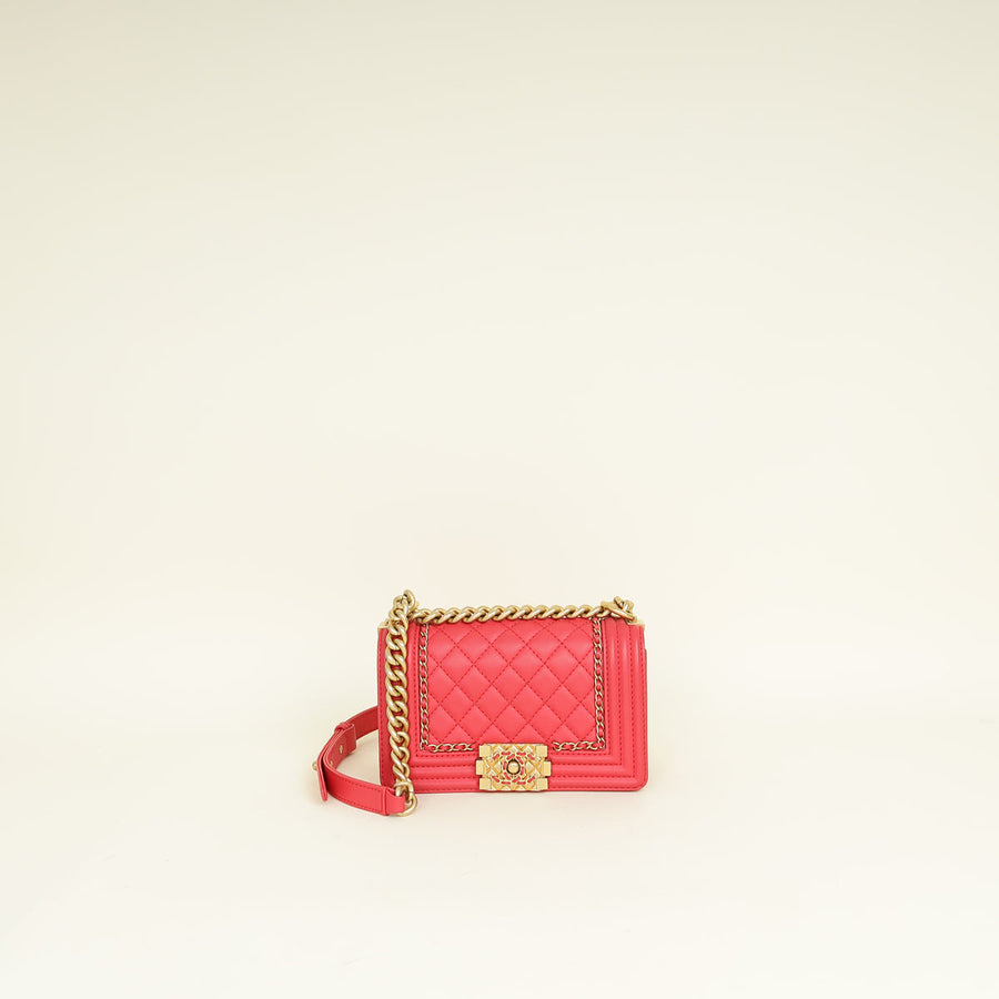 Chanel Red Jacket Boy Flap Small Shoulder Bag