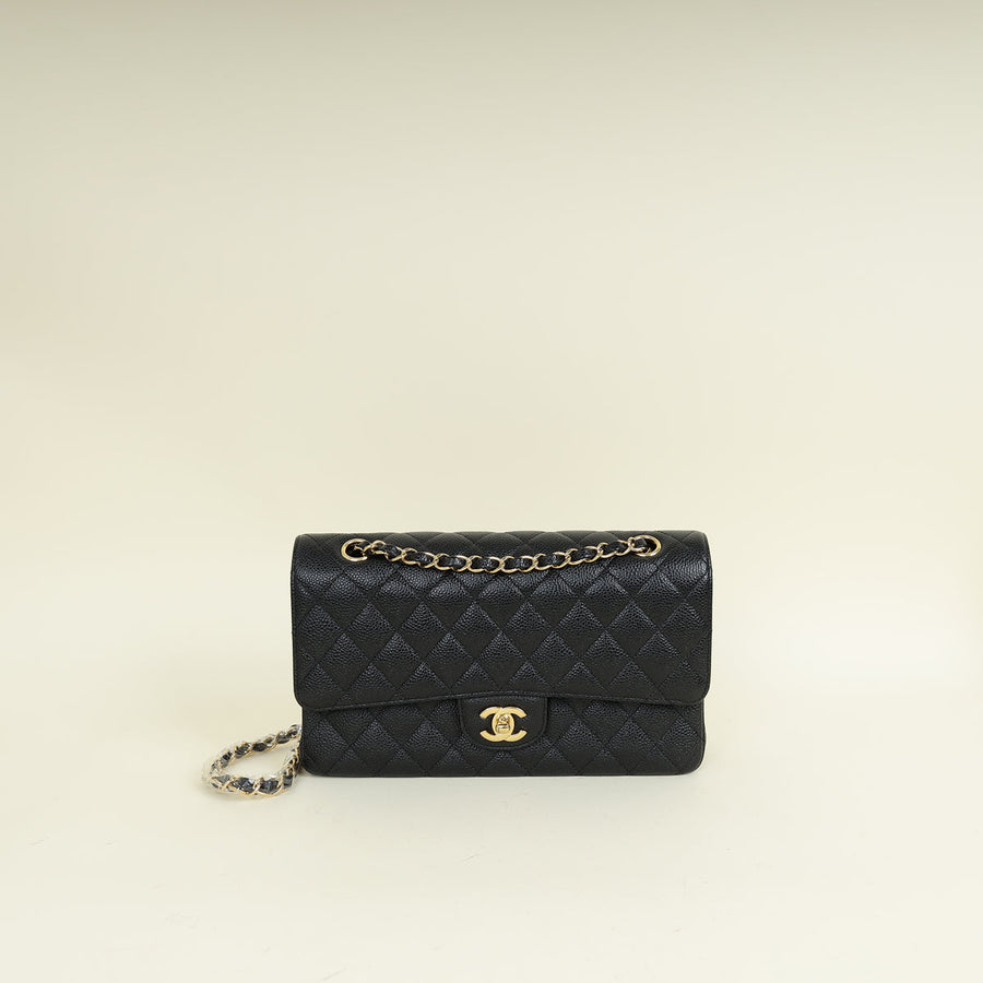 Chanel Black Classic Double Flap Medium Bag
