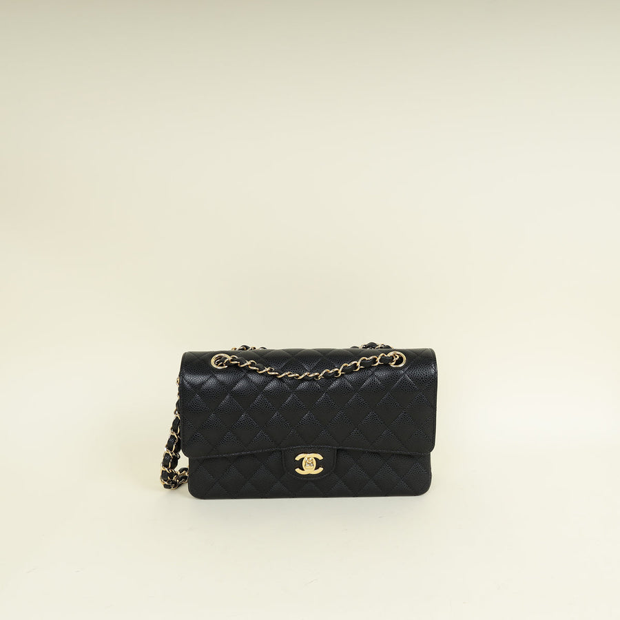 Chanel Black Classic Double Flap Medium Bag