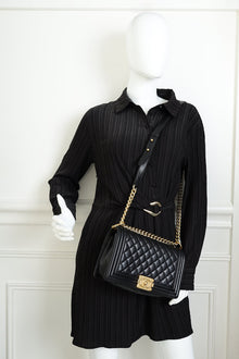 Chanel Black Le Boy Quilted Medium Flap Bag